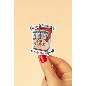 Funny Diet Coke Fridge Cig Sticker Caffeine Addiction, Matte Vinyl, Take the Edge Off
