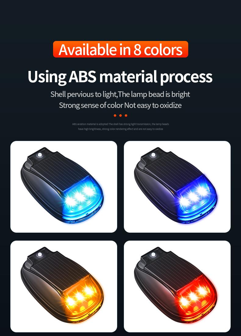 Solar Car Roof RGB Strobe Light With Remote Control Cab Signal Lamp Wireless No Punch LED Truck Pickup Warning Lights for Camping Enhanced Night Visibility & Interior Lighting vibration sensor