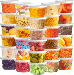 50 Sets 16 Oz Plastic Deli Containers with Lids - Food Storage Containers with Lids  BPA Free, Stackable, Leakproof, Microwave and Freezer Safe