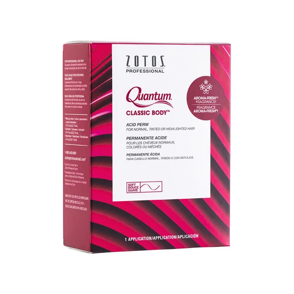 Zotos Quantum Classic Body Acid Perm for Soft, Wavy Curls - Fragranced Hair Care Product for Normal, Tinted, Highlighted & Short Hair, Hair Care Products, Curl Wavy