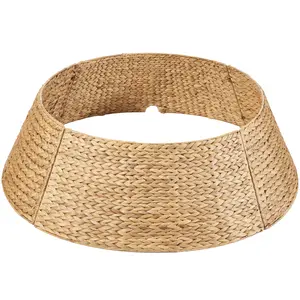 Best Choice Products 36in Woven Hyacinth Christmas Tree Collar, Tree Skirt Accessory w/ Cord Cut-Out