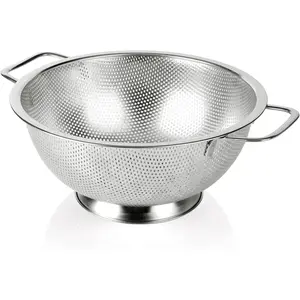 Colander Stainless Steel 3-Quart, Strainer for Kitchen Food, Dishwasher Safe