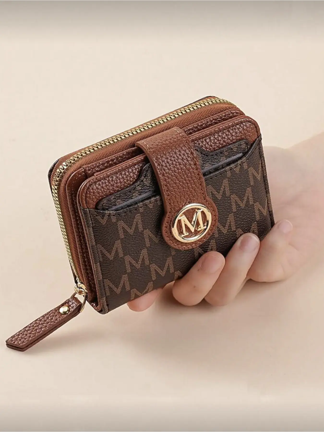 New Retro Lychee Texture Letter Design Casual Wallet, Women's Small Bag with Multi-Card Slots, Fashion Cute Mini Coin Purse, Card Holder Wallet