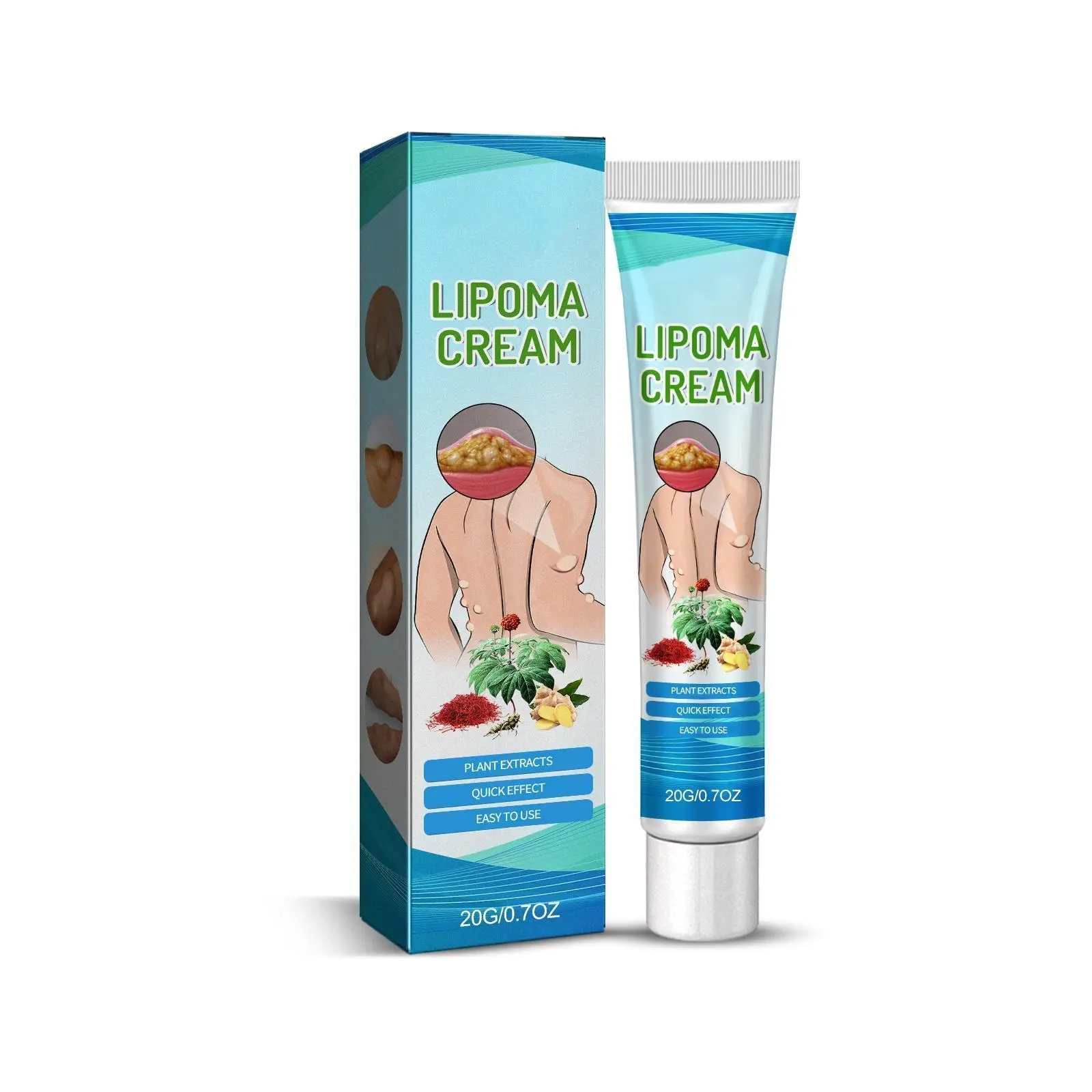 Lipoma Ginger & Safflower Massage Cream - Soothing, Skin-Friendly Body Moisturizer with Lightweight and Non-Greasy Texture, Daily Comfort Care, Single Item, 1 Tube (20g)