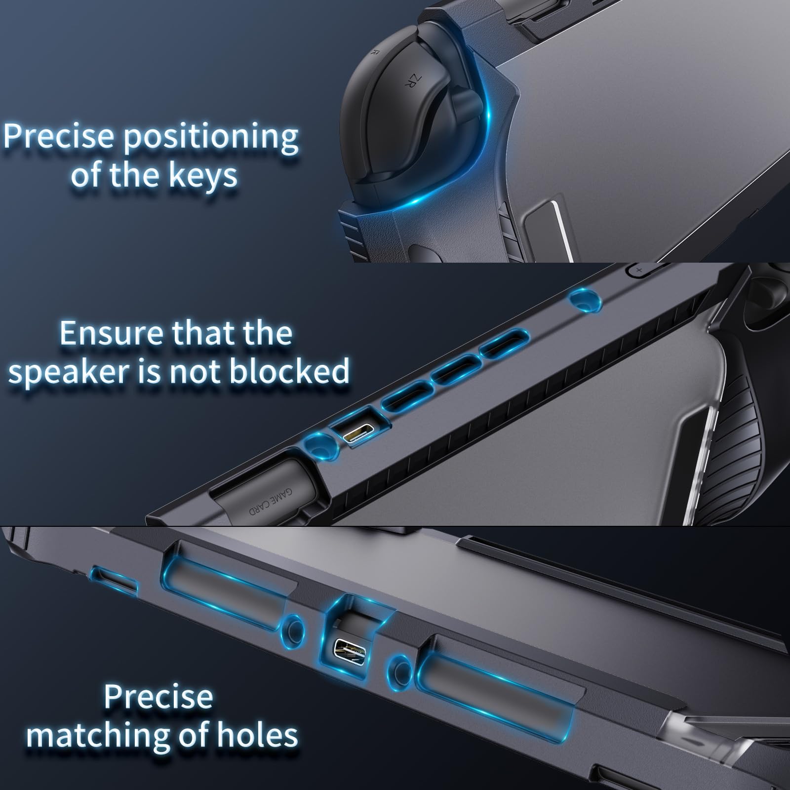 Switch 2 Case Compatible with Switch 2 Dockable Case Cover, Switch 2 Protective TPU Cover with Screen Protector and 6 Thumb Grips, HD Tempered Glass, Shock Absorption and Anti-Scratch ﻿