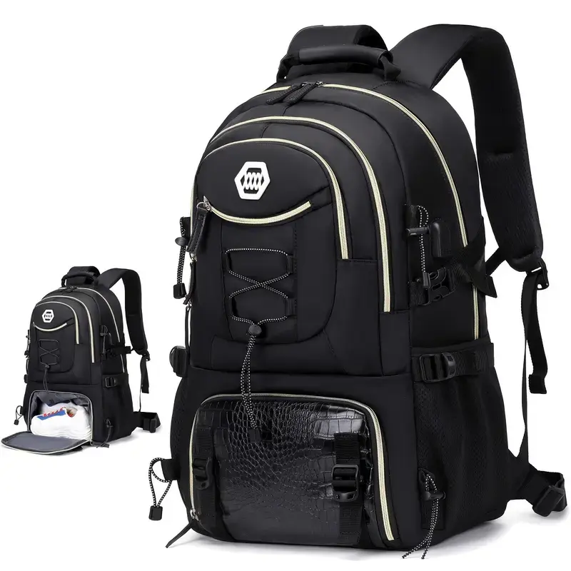 【TikTokShopSummerSale】Multi Function Outdoor Large Capacity Hiking Backpack with Shoe Compartment, 17.3in Laptop Bag for Men, Gym & Camping Use, Multi Function Backpack