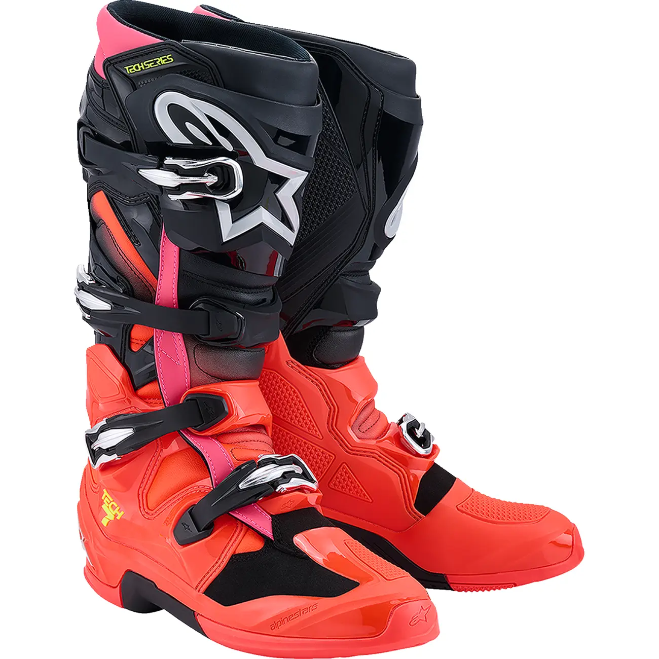 ALPINESTARS Tech 7 Boots - Black/Fluorescent Red/Fluorescent Pink - US 14 / EU 49.5 2012025-1576-14