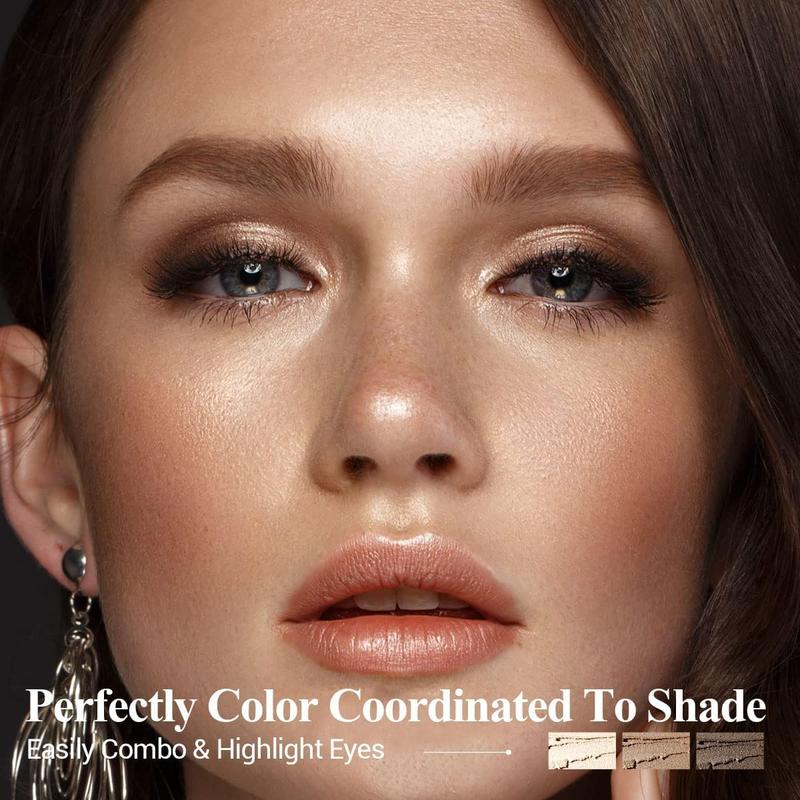 Neutral Eyeshadow Stick Makeup 6PCS Set, Brown Nude Metallic Shimmer Matte Cream Eye Shadow Palette Eyeliner Brightener Pencil Crayon, Halloween Makeup - BROWN CANYON