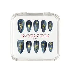 KNOCK.KNOCK NAILS 2026| Pick up the moon | Cateye Style｜10PCS 100% Handmade Press-on Nails