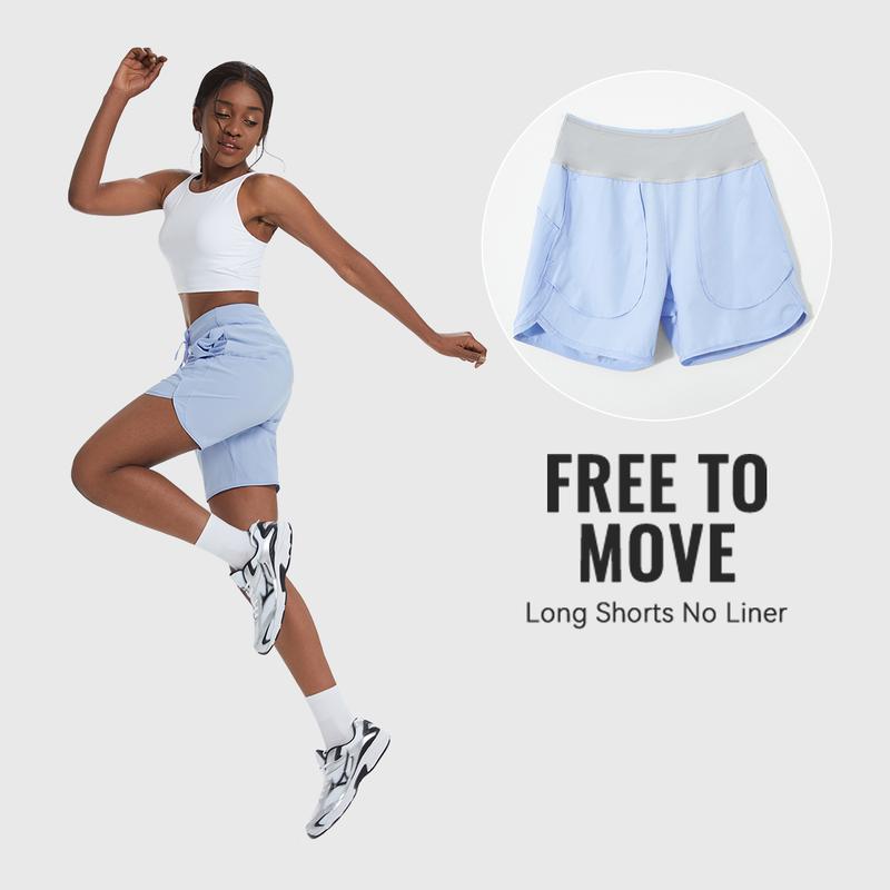 baleaf 2025 Women's  5''/7'' Athletic Long Running Shorts with Zipper Pocket High Waistband Quick Dry Bermuda Shorts for Gym Hiking and Workout