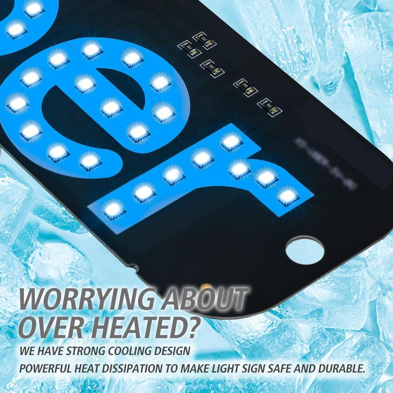 Taxi LED Light Sign for Car Uber/Lyft with Suction Cups USB Plug for Cars Trucks SUVs Compatible LED Decal for Windshield Visibility