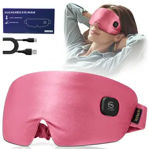 Heated Eye Mask, Cordless Warm Eye Compress for Dry Eyes Blepharitis, Light Blocking Heat Eye Mask for Women, Rechargeable Battery and Washable Cover