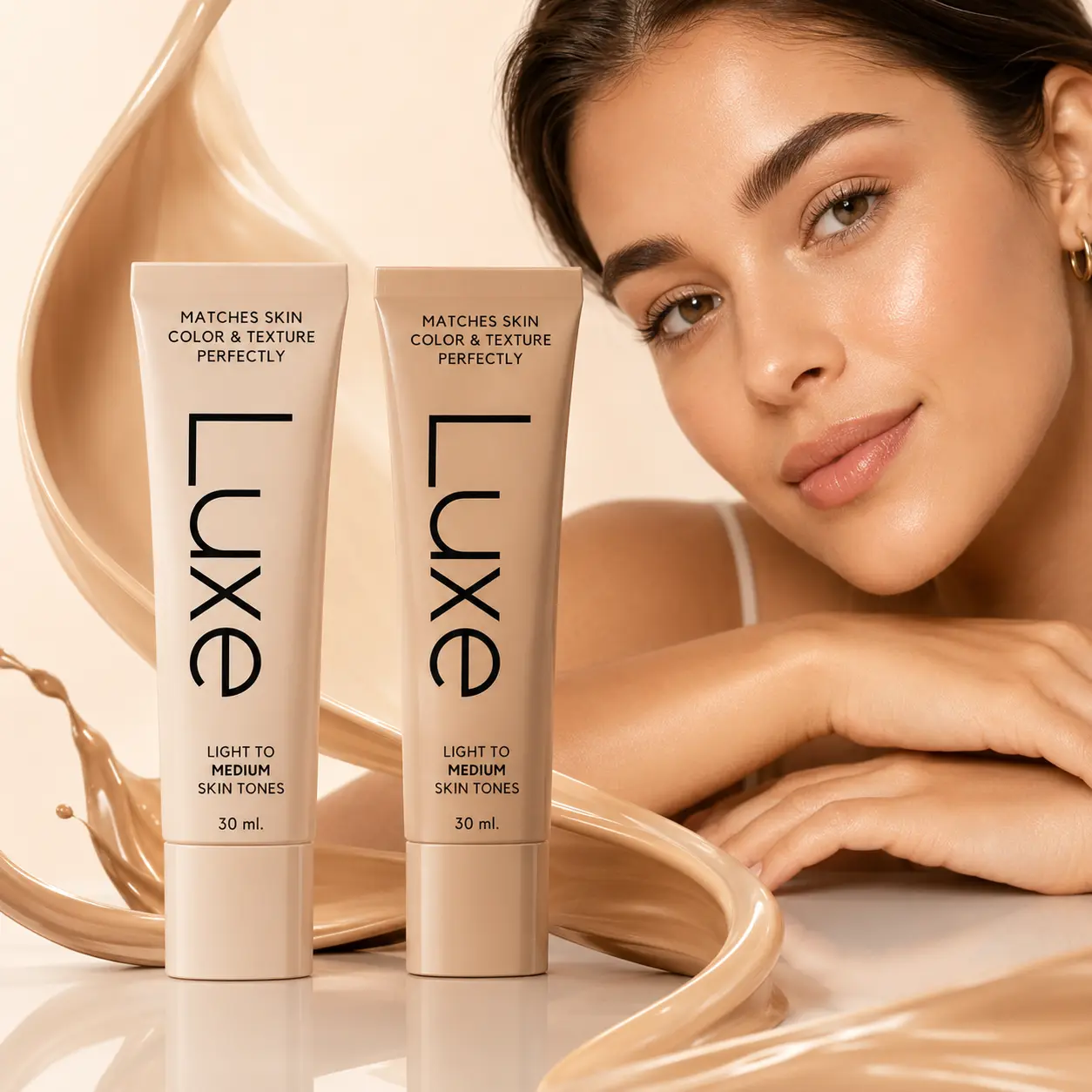 Luxe Color Changing Foundation - Compact Daily Cosmetic, Skin-Adapting Hydrating Face Makeup with Lightweight Buildable Coverage for Seamless Natural Finish