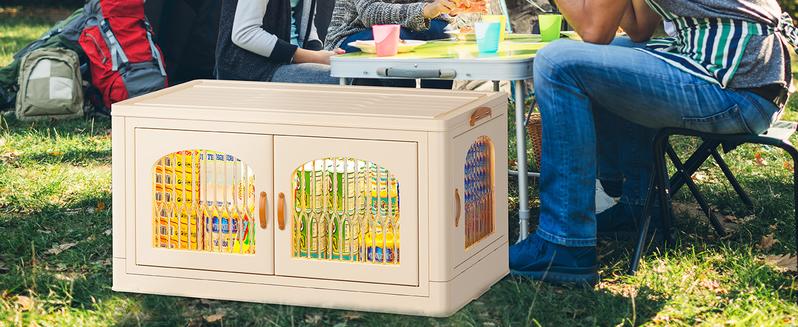 【Deal】RaybeeFurniture 1/2/3 Plastic Storage Bin with A Lid, Stackable Storage Containers with Wheels, Foldable Storage Boxes, Closet Organizers for Living Room,Office,Dorm,Kitchen