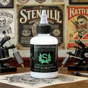 Tattoo Transfer Gel Stencil Gel for Tattooing Vegan-Friendly Long-Lasting Easy Application & Removal 4 Ounce Tattoo Supplies for Artists & Beginners - Cosmetic