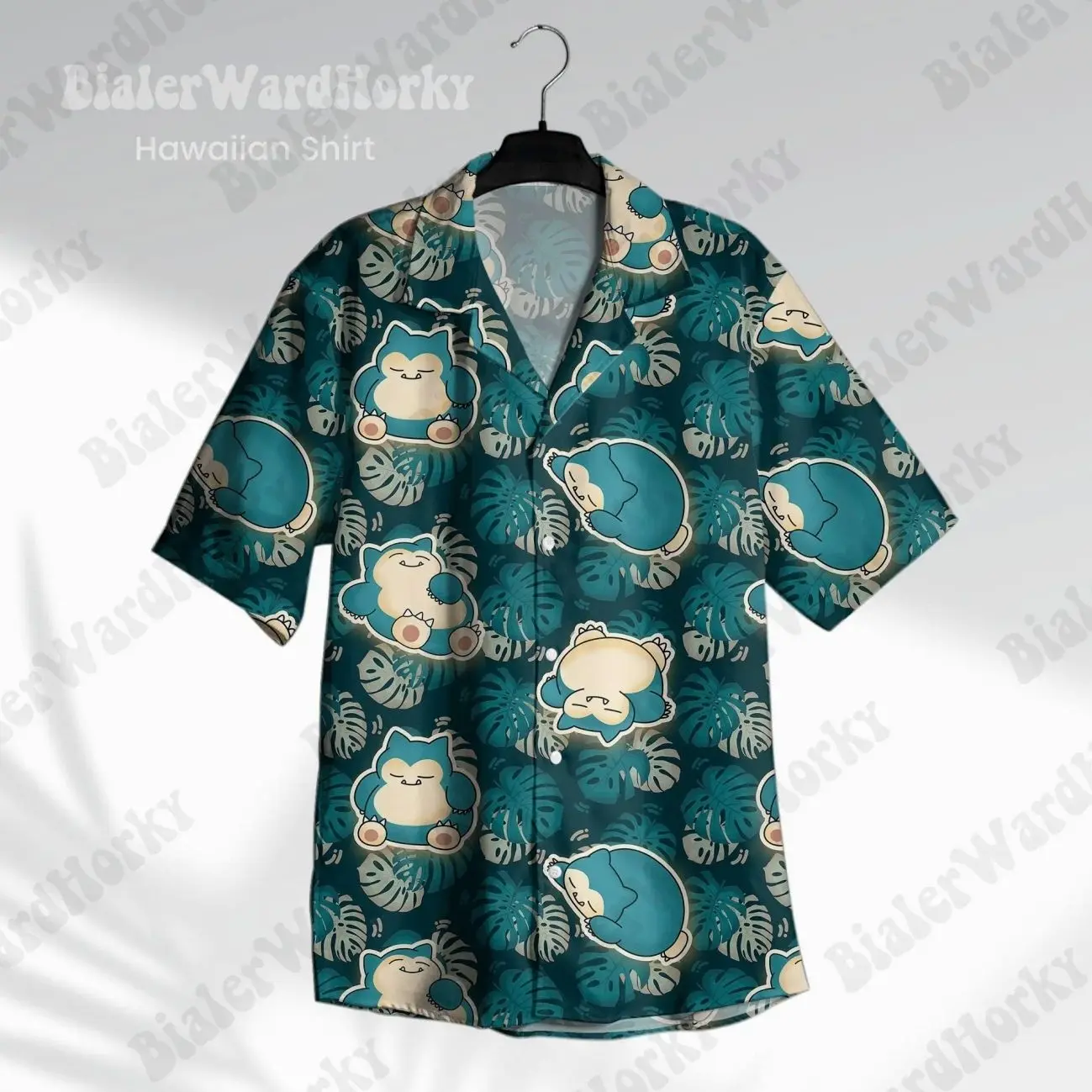 Snorlax Chuppy Hawaiian Shirt HG  Tropical Relax Polyester Aloha Beach Shirt