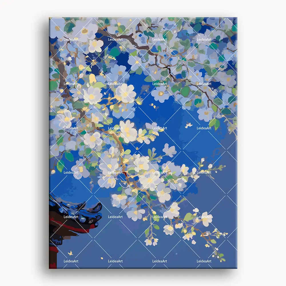 Azure Serenade Paint by Number Kit for Beginners Canvas Art with Essential Paints Brushes & Numbered Canvases Perfect for Creative Beginners
