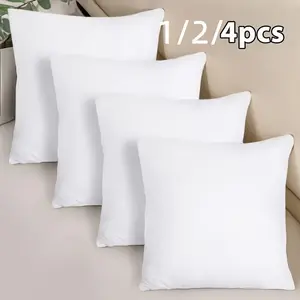 1/2/4 Pack Hypoallergenic New Fiber Cushion Filling Inserts, White Square Pillow Inserts For Sofa, Bed And Patio. Ideal For Bedroom, Office, Kitchen, Living Room Decor, Outdoor Camping And Spring & Summer Use. Perfect Mother'S Day Gift.