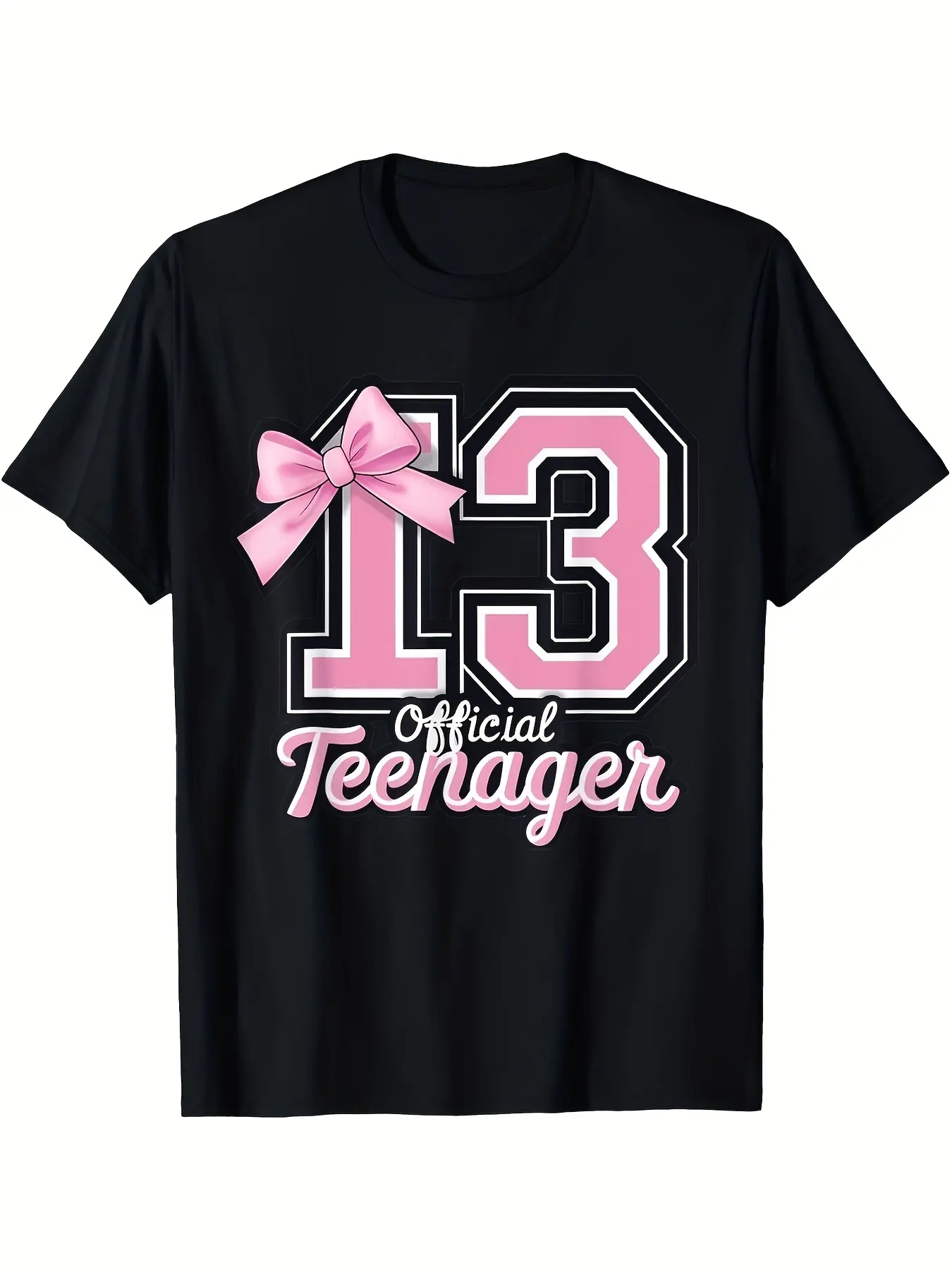 Official Teenager 13th Birthday T Shirt for Girls unisex soft cotton short sleeve t shirt, vintage graphic casual tee for men women teens, perfect birthday holiday gift for camping travel gym daily street  wear