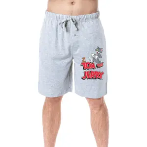 Tom And Jerry Mens' Classic Cartoon Character Logo Sleep Pajama Shorts