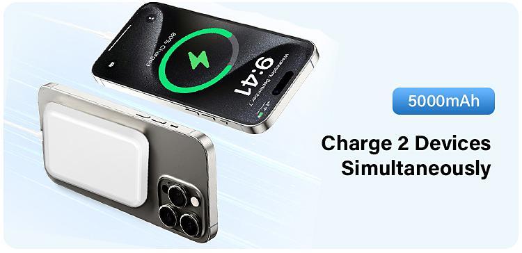 Magnetic Power Bank for iPhone 15/14/13/12/Pro/Mini/Pro Max, Power Bank with Phone Holder, Stocking Fillers Gift，Magnetic Wireless Fast Charging Power Bank, 10000mAh Portable Charger, Suitable for all Samsung and Android phones that support wireless charg