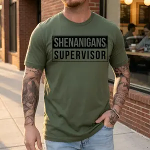 Shenanigans Supervisor Funny Work Humor Shirt, Hoodie & Sweatshirt – Sarcastic Office & Blue Collar Humor Gift for Men Hoodie - Sweatshirt