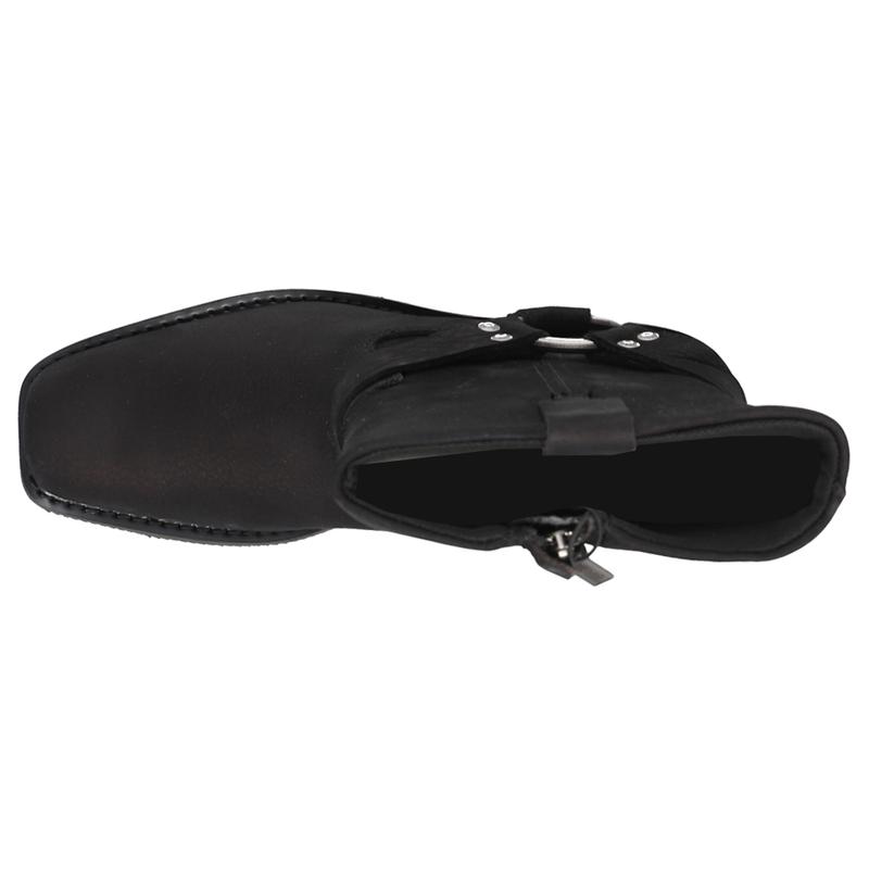 Harley-Davidson Womens Korsen Harness Casual Boots Ankle Mid Heel 2-3" - Black