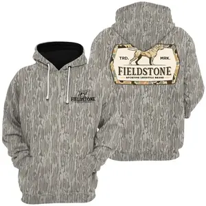 Boys' Fieldstone Camo 3D Hoodie, Sweater , Men's Hunting Camo Hoodie, Sweater , Mossy Oak Bottomland , Vintage 3D , Gift Idea, Gift for Dad or Husband,Perfect For Outdoor Enthusiasts