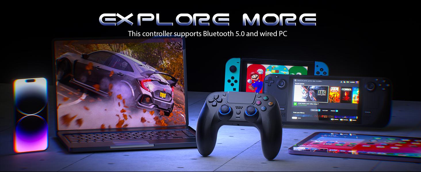 Wireless PS5/Pro Hall Plus Controller for PlayStation 5 & PC - Features 4 Macro Back Buttons, No-Drift Hall Effect Sticks, Linear Triggers, 6-Axis Gyro,  Touchpad, Dual Vibration, Turbo & Audio Jack