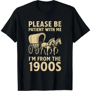 Vintage 1900s Retro Dad Tee - Funny Century Themed Cotton T-Shirt for Father's Day