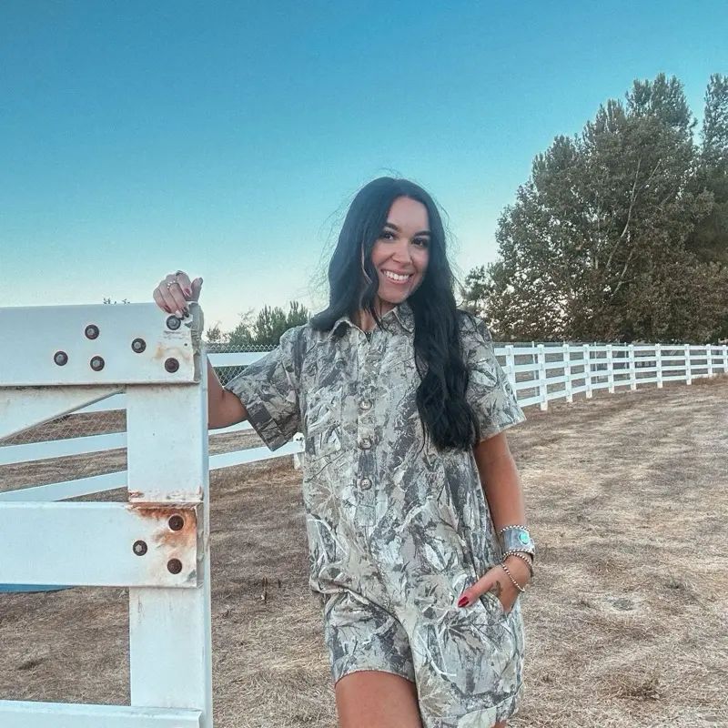 Pocketed Romper-Camouflage - Casual Style Pocket Detail Camouflage Design Clothing Item
