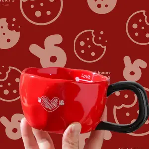 Red Heart Cofee Mug Ceramic