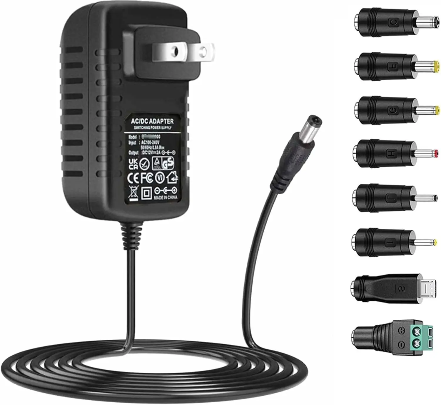 Universal AC Adapter 15V 1A Power  15W AC110V to DC15V Power Driver 15V 100mA~1000mA All Compatible with 8 DC Plug Tips adapters Charger Transformer AC-DC Adapter (DC15V~1A)