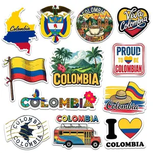 Walk For Peace 12 PCS Colombia Sticker Set Country Pride Waterproof for Laptop Car Book Water Bottle Helmet Toolbox Spiritual Mindfulness Decal
