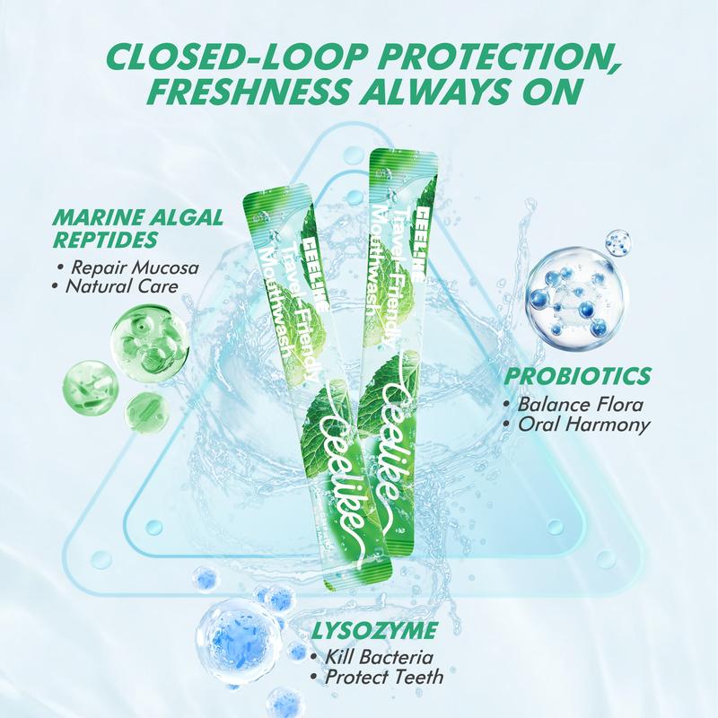 CEELIKE Travel-Friendly Mouthwash (Ice Burst Mint Flavor) | Powerful Antibacterial, Long-Lasting Freshness, Natural Formula, Convenient for Travel