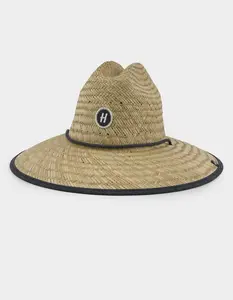 HEMLOCK HAT CO. Signature Straw Lifeguard Hat, Brown Combo