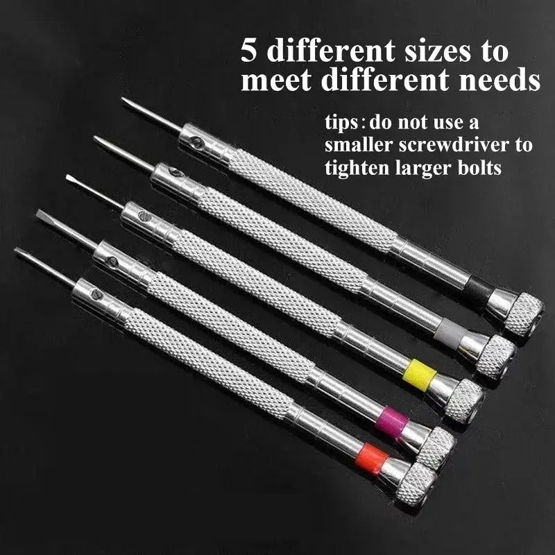 5 Piece Set 0.8-1.6 Mm Steel Screwdriver for Watch Repair, Portable Watch Tool with Mini Connector Pins, Strap Removal Clockmaker Tool, Watch Repair Toolkit