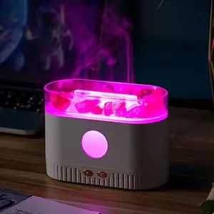 Colorful Aromatherapy Essential Oils Diffuser & Himalayan Salt Lamp 7-Colors Aromatherapy Diffuser Cool Mist Humidifier for Home Bedroom Offie Yoga with Fixed & Automatic Color Change & Ultrasonic Atomization