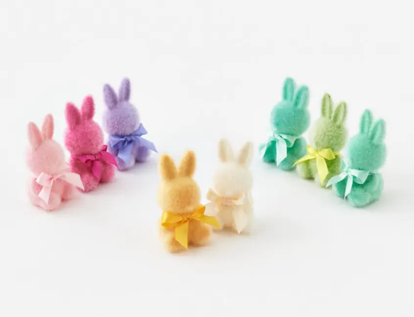Small Flocked Bunny