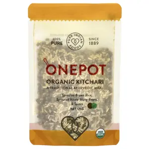 Pure Indian Foods OnePot, Organic Kitchari, Sprouted Brown Rice, Sprouted Whole Mung Beans, & Spices, 125 g