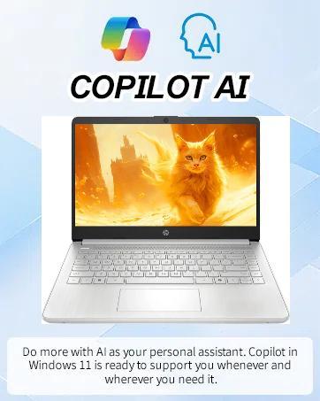 HP 2025 New Student Business Laptop Intel N150 CPU 14 Inch LED 16GB RAM 384GB Storage Pale Rose Gold Wi-Fi 6 Copilot AI Windows 11 Pro
