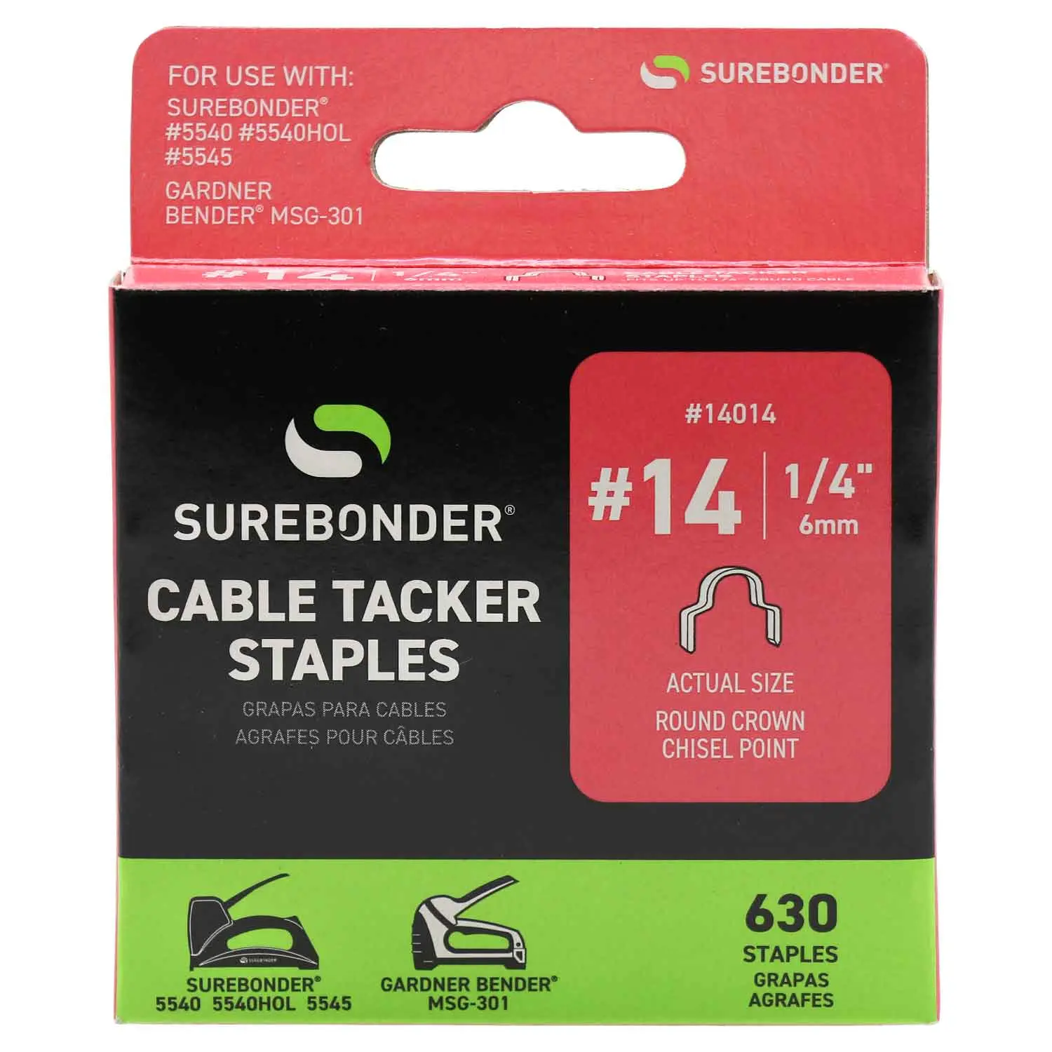 1/4" Cable Tacker Staples - 630 Count | #14 Series