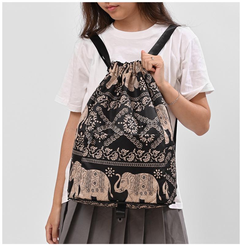 Foldable Drawstring Lightweight Backpack Portable Stylish Large Capacity Travel Storage Bag Basketball Bag