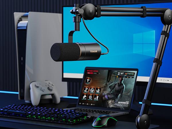 TONOR TD510 Dynamic Microphone, USB/XLR PC Microphone for Podcast, Recording, Live Streaming & Gaming, with Quick Mute, Headphone Output