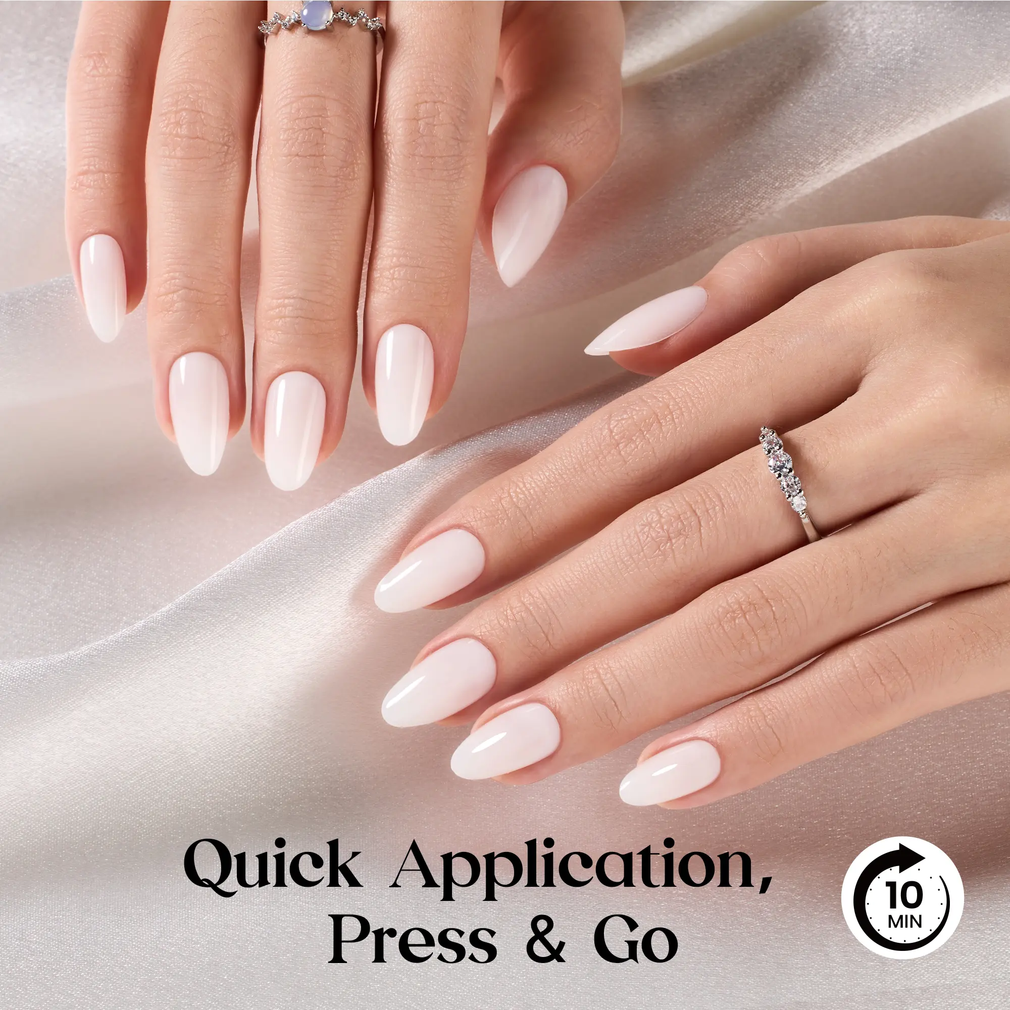 Short Oval【Milky White】16Sizes 32Pcs