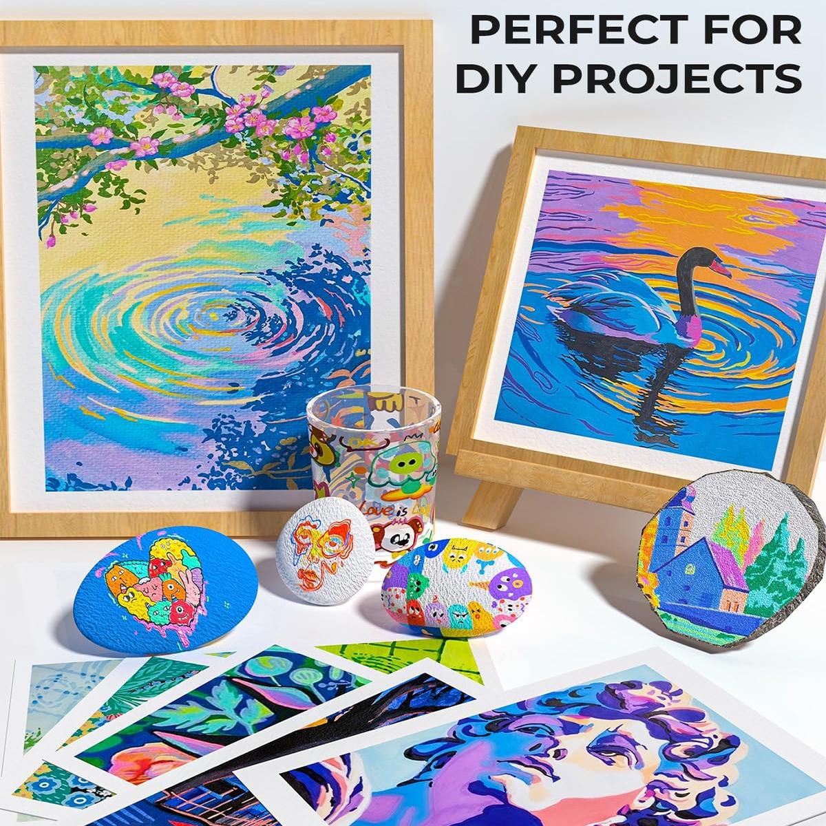 [JusArt] 48/36 Colors Dual Tip Acrylic Paint Markers (Painting Bag), Acrylic Paint Pens with Brush Tip and Fine Tip, Premium Paint Pens for Various Surfaces, Acrylic Paint Markers, Markers for Coloring, Art Supplies, Acrylic Marker, Coloring Supplies