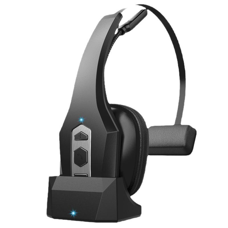 Trucker Bluetooth Headset Wireless with Mic Dual Noise Cancelling Microphone PC for Cell Phones Computer Audio Headphone Dual-Mic high quality eradphone travel work laptop pc cellphone gear Button Electronic Earbuds ipx5 waterproof audio earbuds