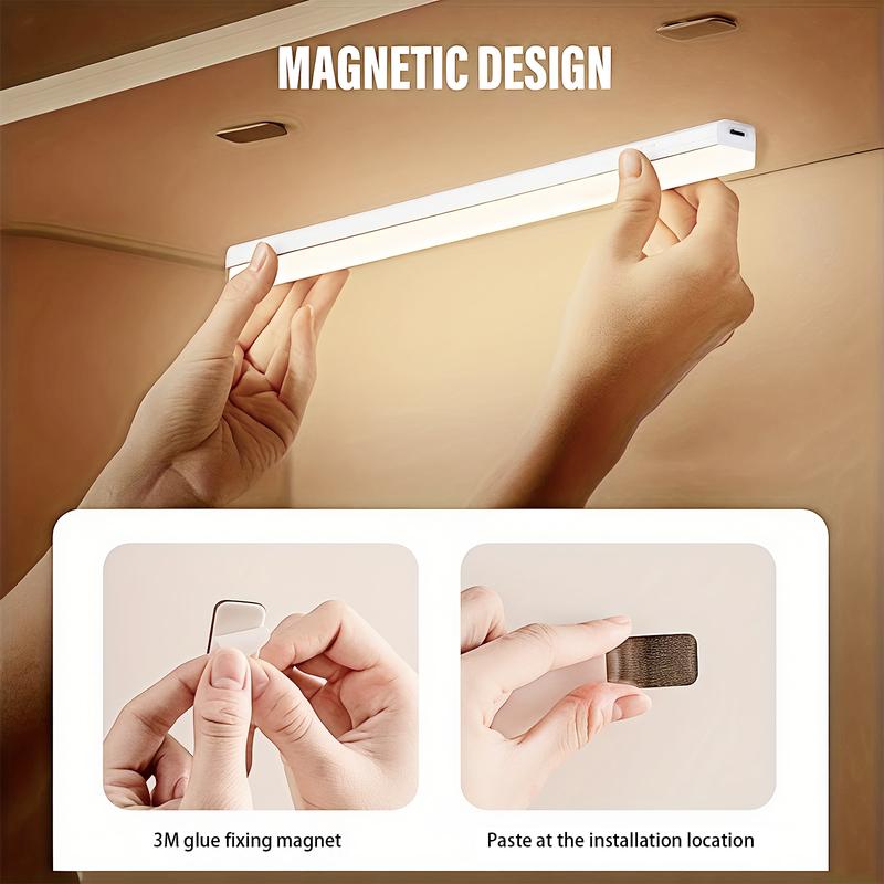 Magnetic Smart Sensor Light 6-Piece LED Motion Sensor Light Strip Set USB-Rechargeable Adjustable Indoor Lighting Ideal for Kitchens Closets Pantries Cupboards Bathrooms Staircases Sink Cabinets Garages Valentine's Day Gift kitch