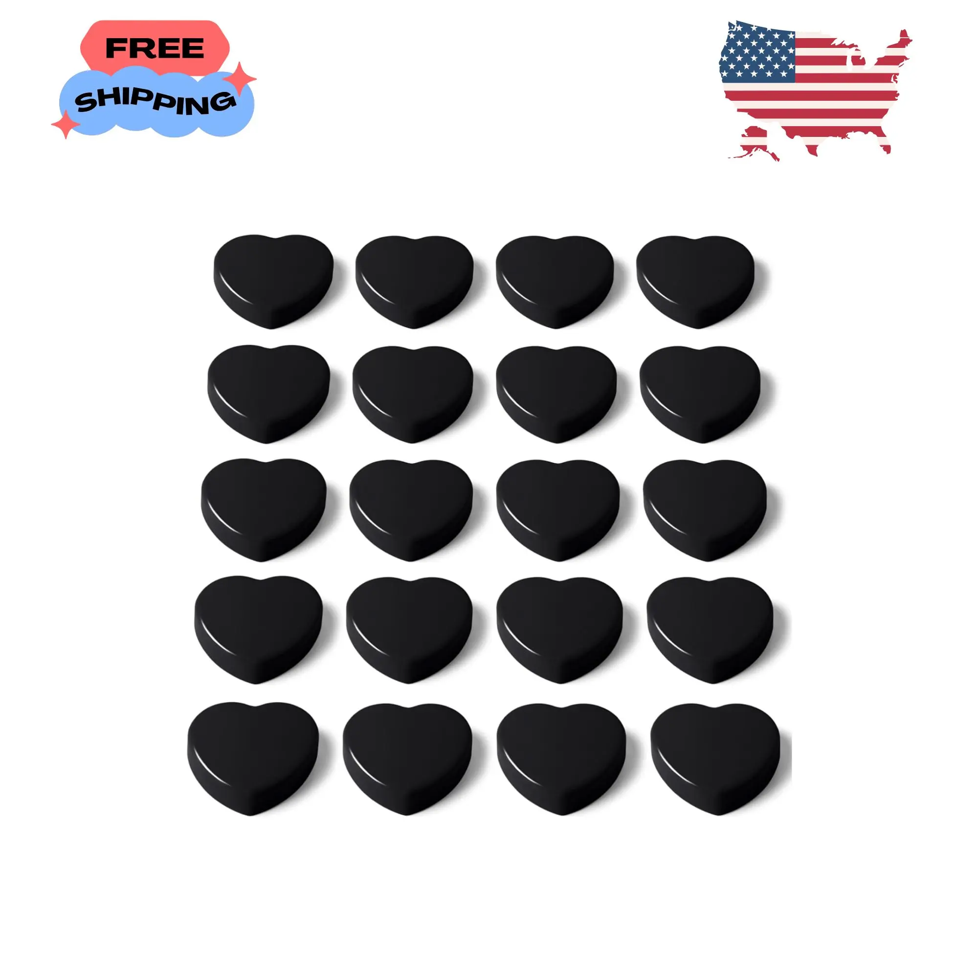 20pcs Fridge Magnets - Heart Heavy Duty Refrigerator Magnets