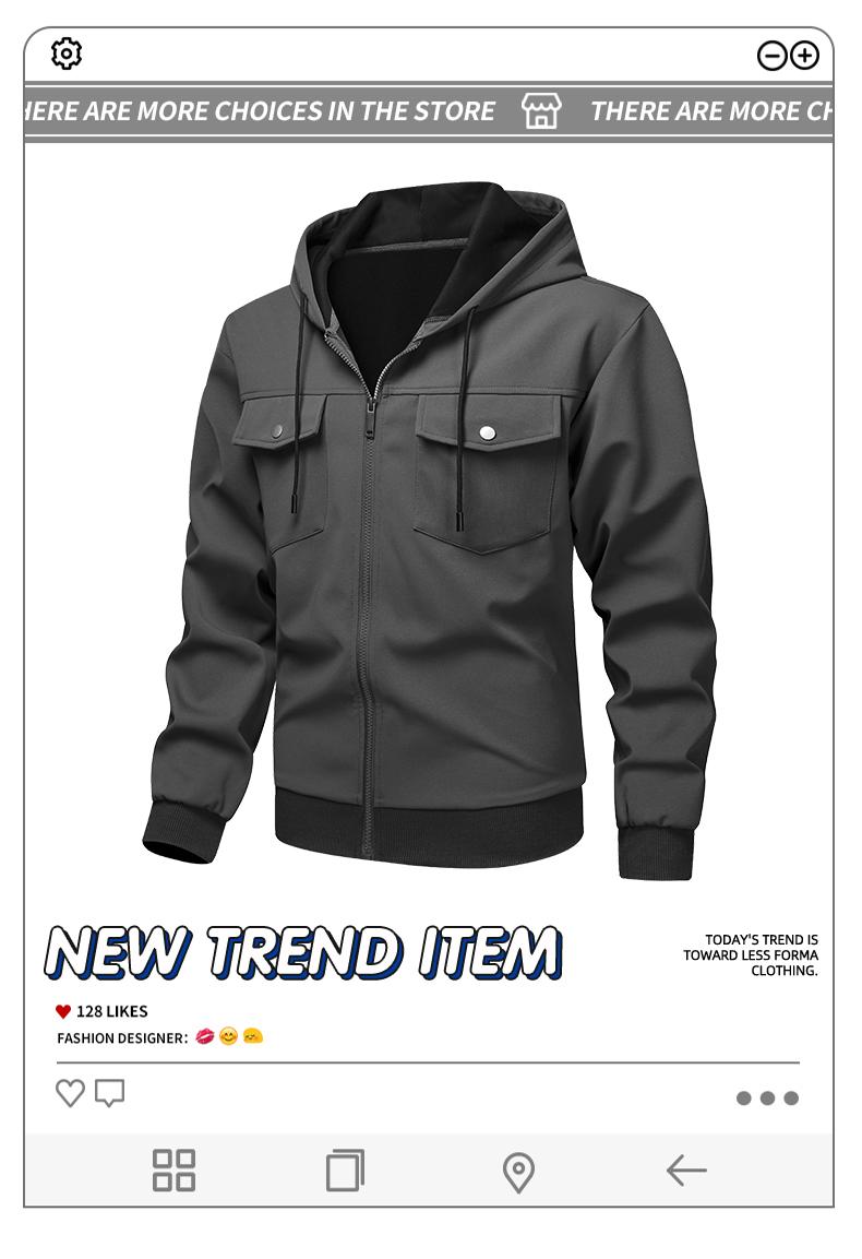 Men's Casual Knit Hoodie with Pocket Design, Windproof Fabric, Relaxed Fit, Perfect for Sports, Outdoor Activities, and Commuting, Suitable for All Seasons